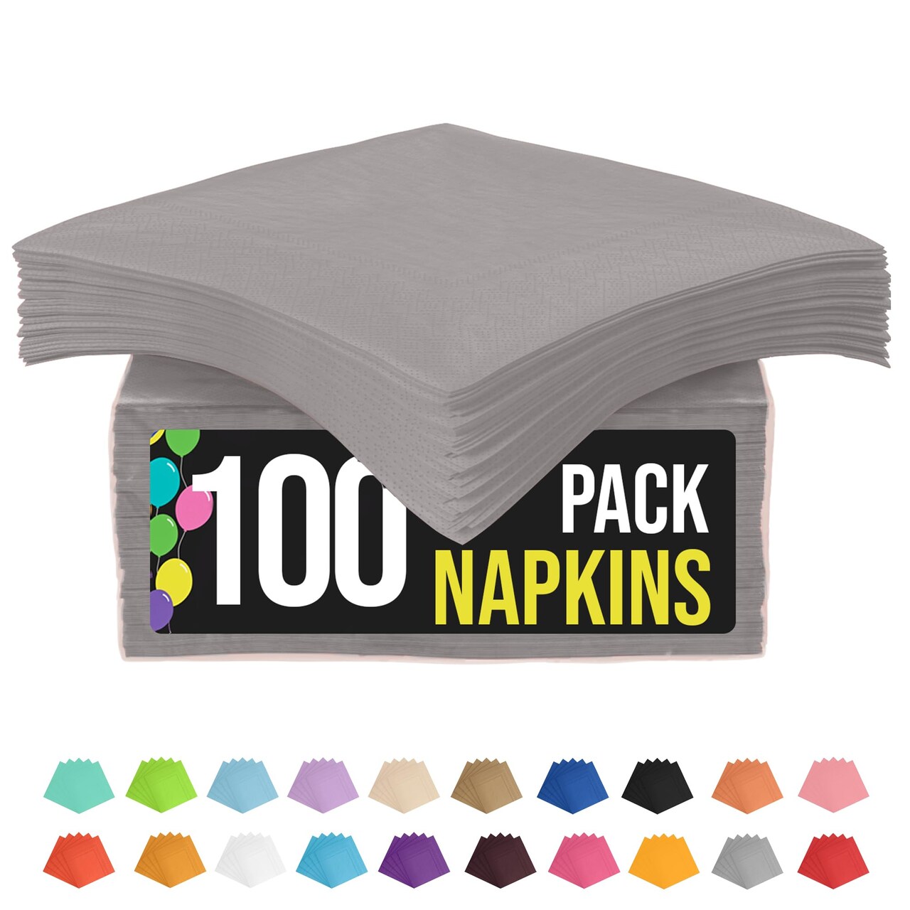 Party Solids Paper Napkins Disposable Everyday 100 Pcs 2 Ply Napkins Paper Everyday For Parties & Party Supplies
